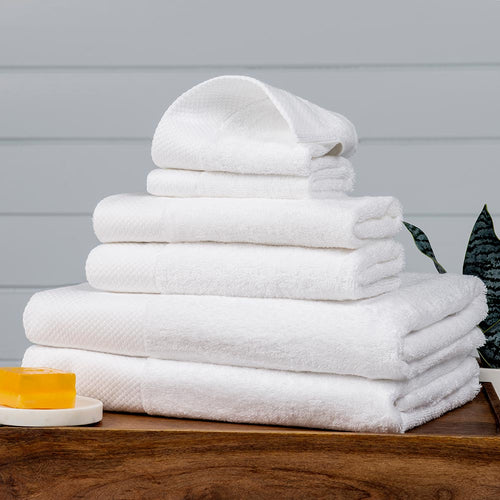 Bath Towel, Diamond-Bordered 650-Gram 100% Cotton