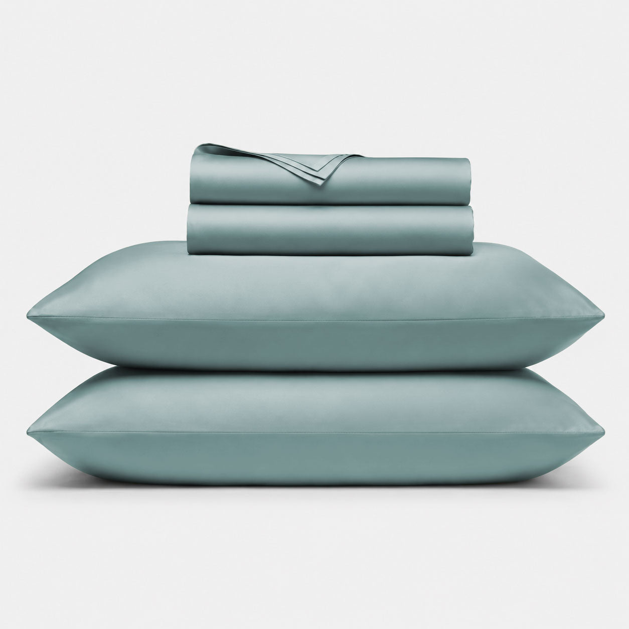 Folded bamboo sheet set in sage