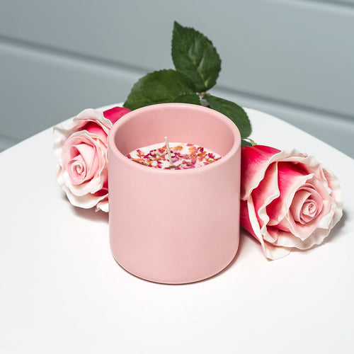 Handmade Rose Petal Soy Candle (10oz)